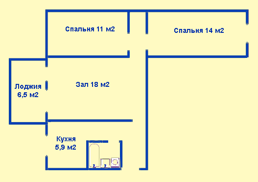 Схема 3-кв. 104 серии