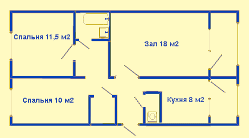Схема 3-кв. 105 серии
