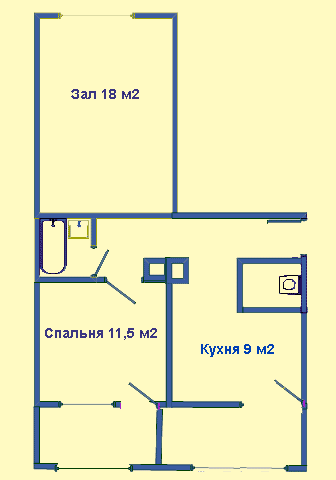 Схема 2-кв. 106 серии