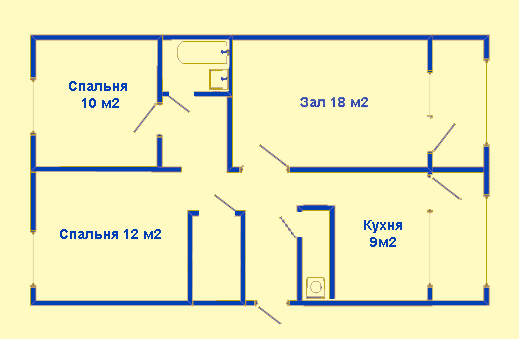 Схема 3-кв. 106 серии