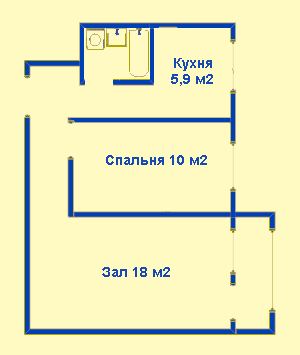 Схема 2-кв. улучшенной 104 серии